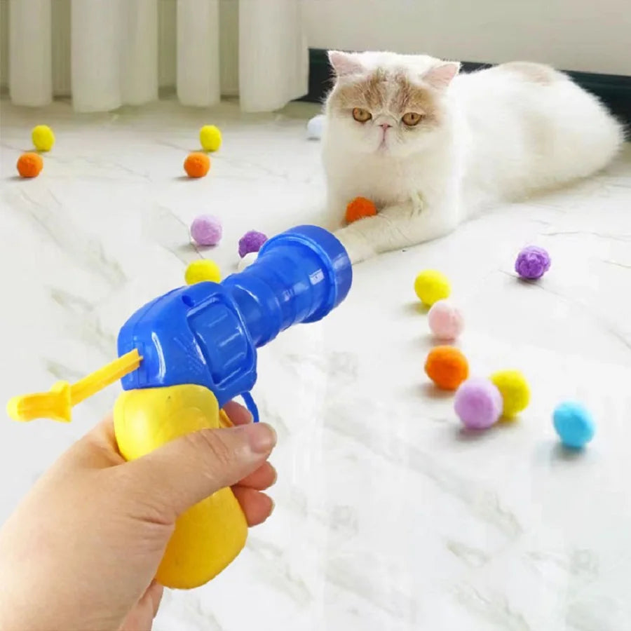 🎯 Interactive Cat Plush Ball Shooting Gun – Endless Fun for Your Feline! 🎯