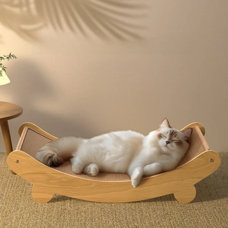 Wooden Cat Scratching Pad and Sleeping Bed