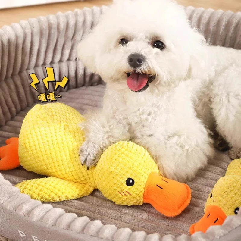 Pet Plush Toy Dog Calming Duck Stuffed Duck Toys Chew Toy Durable Squeaky for Puppy Pet Teeth Cleaning Chew Toy Pet Supplies