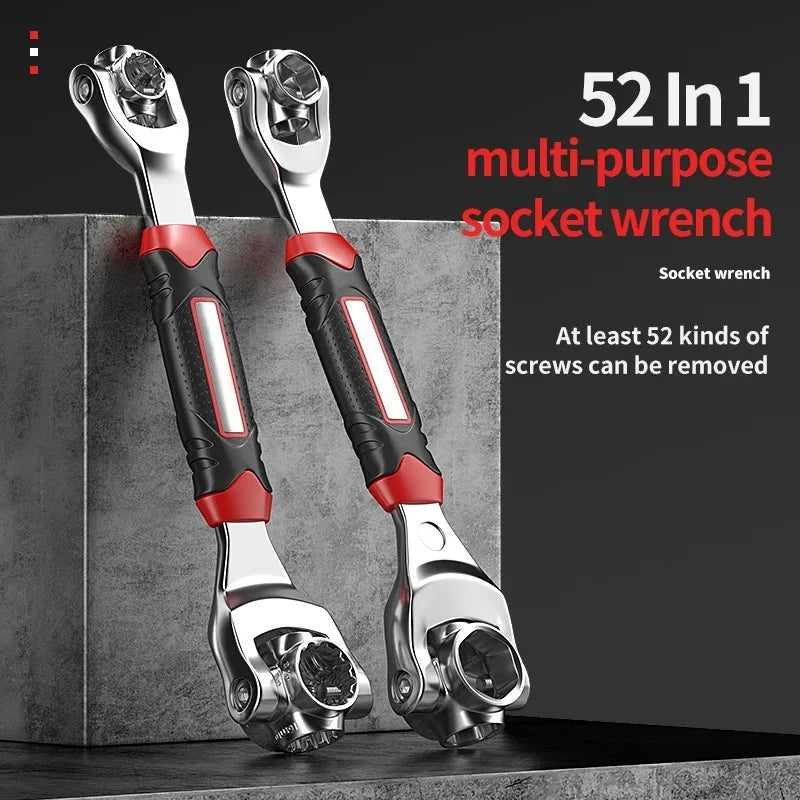 🔧 360° Rotation Multi-Tool Wrench – 52-in-1 Universal Socket Tool