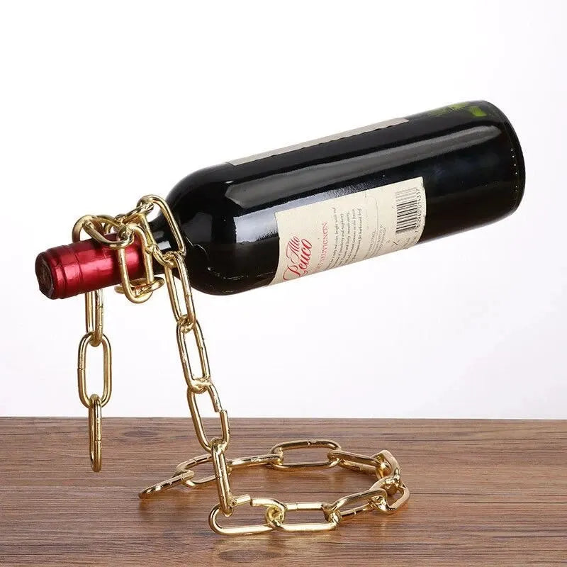 ✨ Magic Hanging Chain Bottle Rack – Unique Display Stand for Your Bar or Dining Room