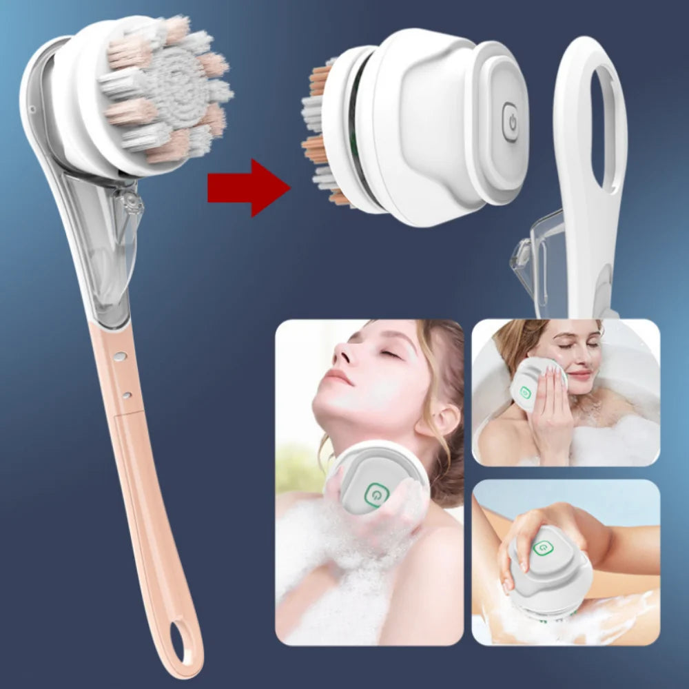 🛁 Electric Bath Brush with Massage & Exfoliating Features