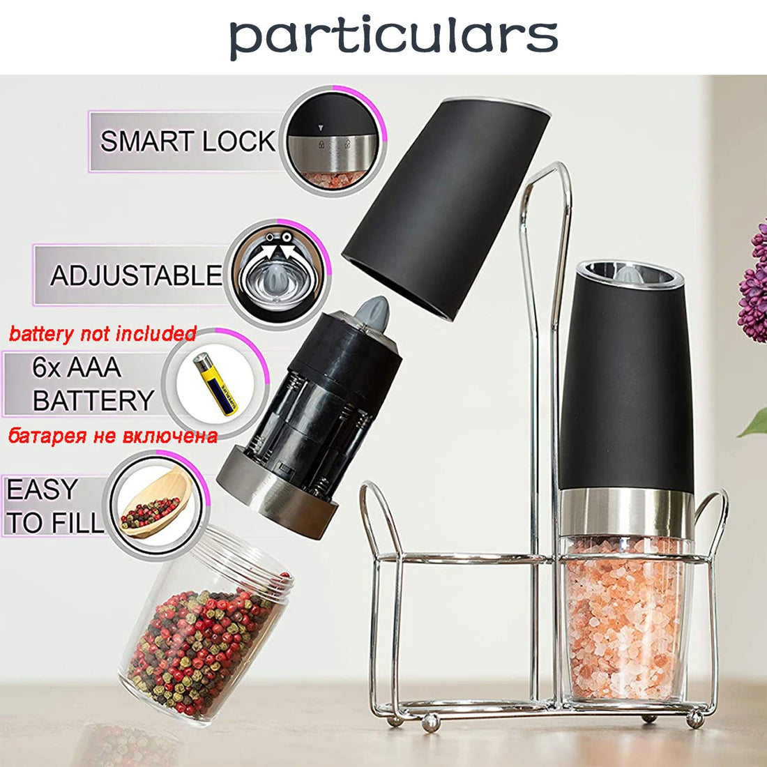 🌟 Electric Pepper Grinder – Stainless Steel Automatic Gravity Shaker