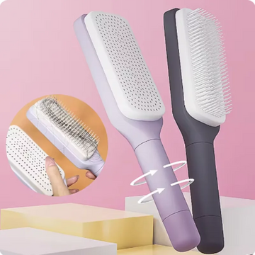 Self Cleaning Hairbrush Women Hair Brush One-key Cleaning Hair Loss Airbag Scalp Massage Comb Anti-Static Hairbrush