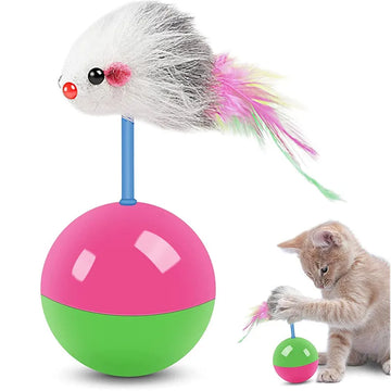 🐾 Fun Cat Toy Set – Non-Tipping Teaser Mouse for Cats and Dogs