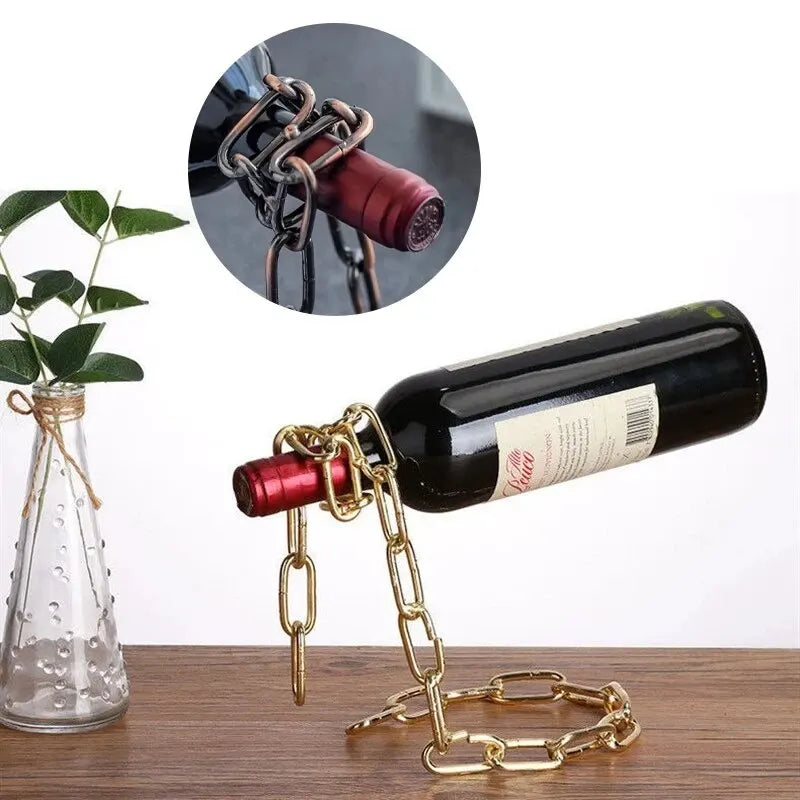 ✨ Magic Hanging Chain Bottle Rack – Unique Display Stand for Your Bar or Dining Room